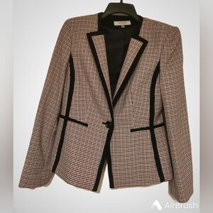 Houndstooth Collarless Blazer! Kasper Size 8!
